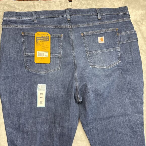 Carhartt Women’s 26W Rugged Flex Relaxed Fit Jeans Blue Mid Rise Stretch Denim - Picture 9 of 10